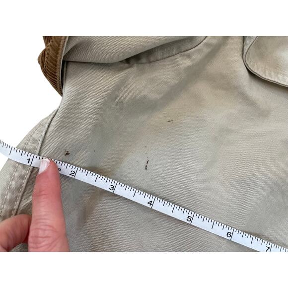 L.L. Bean Vintage Beige Barn Jacket/Chore Coat Wildlife Print Lining Corduroy XL - Picture 13 of 16